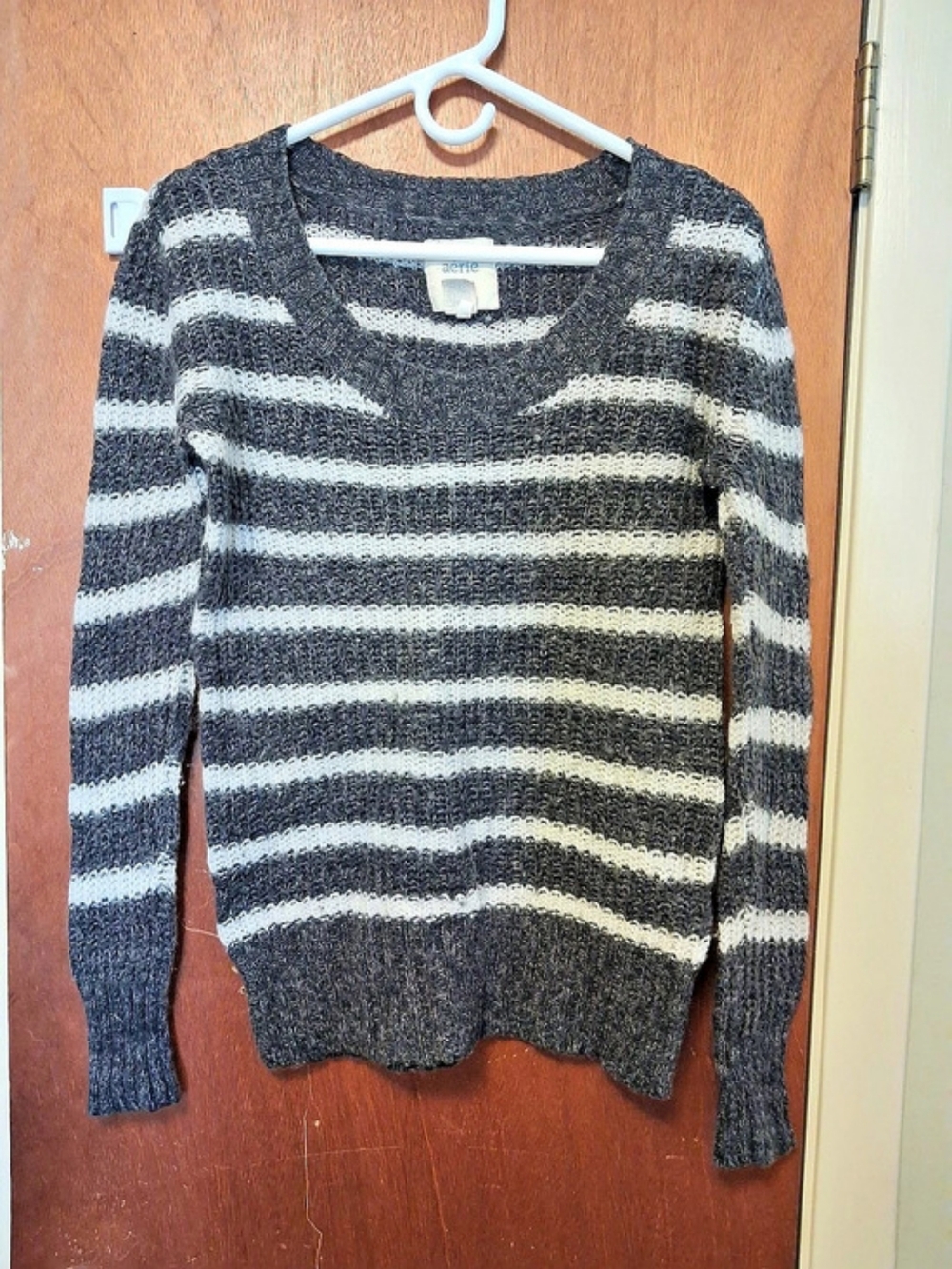 Aerie Striped Sweater in Black & White Size Small